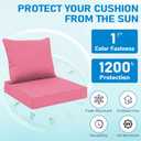 All Smiles Outdoor Chair Cushions for Patio Furniture Set of 60x60 Inch for Deep Seat Waterproof Fade Resistant Replacement Cushions with Removable Cover for Seat Yard Garden Deck Hot Pink
