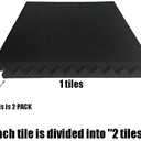 96 Pack Allxinlog Absorb the echo Acoustic Foam Panel Wedge Studio Soundproofing Wall Tiles 12" X 12" X 1" (48Purple+48Black)