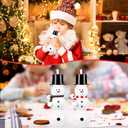 Nuogo 12 Pack Christmas Snowman Juice Bottle with Lid and Straw Scarves Snowman Shaped Reusable Water Bottles Empty Drink Containers for Christmas Party Supplies