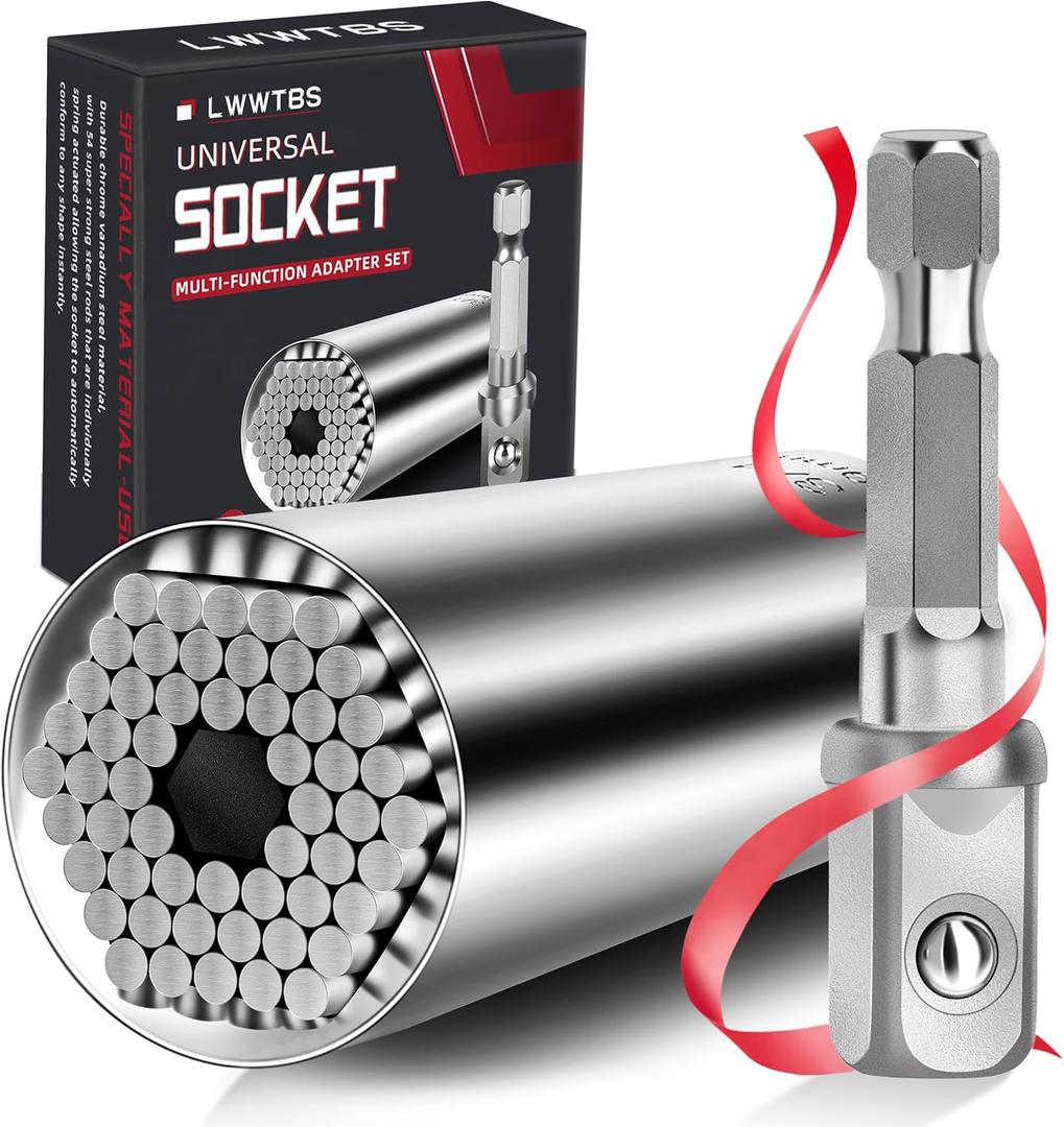 2 x Fathers Day Dad Gifts from Daughter Son Wife Super Universal Socket Tools Gifts for Mens Grip Socket Set With Power Drill Adapter (7-9MM) Cool Stuff Gadgets for Dad Husband