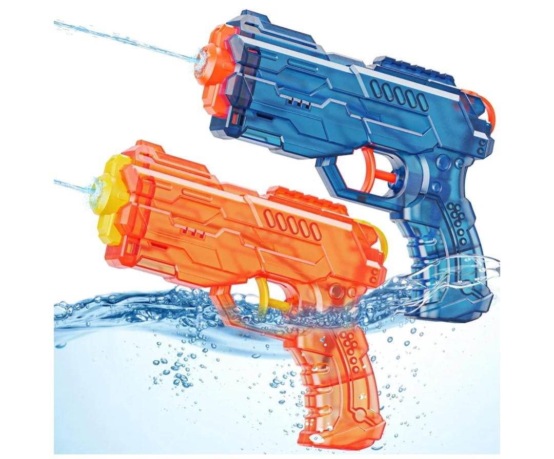 Water Squirt Guns Toys for Kids: Leakproof Super Water Gun for Boys Girls Adults - Small Outdoor Water Gun Toy for Pool Beach Swimming Summer Games Yard Party (2 Pack)