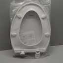 WSSROGY Toilet seat Elongated with Slow Close Hinges, Four Bumpers Never Loosen and Easily Remove, Two Sets of Parts, Plastic, White