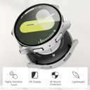 5 x Case for Samsung Galaxy Watch 7 40mm Screen Protector,Hard PC Bumper Built-in HD Tempered Glass Film for Galaxy Watch 7(Silver,40mm)