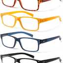 NORPERWIS Reading Glasses 6 Pairs Quality Readers Spring Hinge Glasses for Reading for Men and Women (6 Pack Mix Color -1, 2.00)
