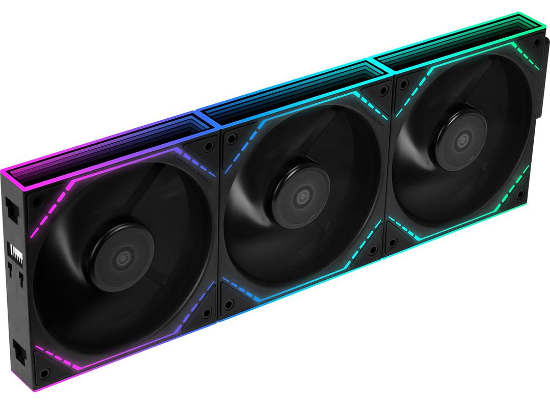 Thermalright TLM12QR X3 120mm Reverse Blade PC Case Fans, 1500RPM Airflow, ARGB DaisyChain, InfinityMirror Lighting, 3Pack (Black)