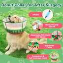 Upgraded Inflatable Dog Cone Collar with Transparent Anti-Licking Shield, Adjustable Elizabethan Collar for Medium Large Dogs, 2-in-1 Design with Detachable Shield and Soft Padding (L, Watermelon)