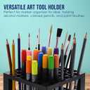 U.S. Art Supply 60 Slot Marker Organizer & Paint Brush Holder  Multi-Level Marker Storage, Pens, Brushes, Colored Pencils