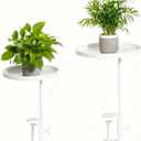 2Pack 8.3inch Adjustable Window Plant Shelves - Metal Clamp-on Windowsill Extension Tray, Floating Planter Stand for Indoor Plants Home Decor (white)