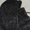 Balaclava Fleece Ski Mask for Men Women Winter Face Masks Windproof Hooded Scarf Cold Weather Hat Neck Warmer, Size 140 (Black)