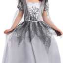 Girl Ghost Bride Costume Halloween Kids Fancy Dress (S(4-6Y))