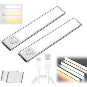 Rechargeable Motion Sensor Led Lights, Intelligent Motion Sensor Light, Smart Home Lighting for Indoor Closet, Hallway, Kitchen, 9.44in/11.81in 3PCS, 9.44in)