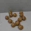 Hahiyo 70mm Diameter Wicker Rattan Balls Well Constructed Remained Tight Gorgeous Color Tone Fill Space Add Visual Interest Gold 12 PCS for Vase Bowl Filling Christmas Tree, 70mm-Gold-12Pieces
