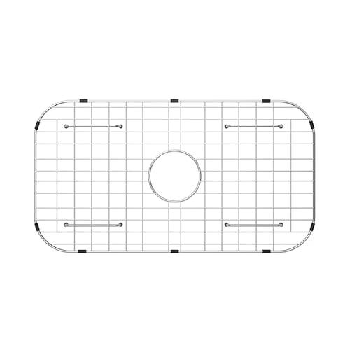 Sink Protector Grid 26-1/16" x 14-1/16",Centered Drain with Corner Radius 3-1/2", Stainless Steel Material(Centered Drain)
