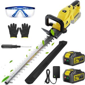 22'' Cordless Hedge Trimmer - 2x4.0AH Batteries & Charger, SK5 Dual-Action Blade Hedge Clippers Handheld, 180 Rotating Handle, 4.1Lbs Electric Hedge Trimmer for Yard/Garden