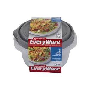 EveryWare 5  CUPS, 6 PIECES, 3 Medium Bowls