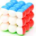 CuberSpeed YJ 3x3 Ball Cube Bead 3x3x3 Stickerless Magic Cube Puzzle