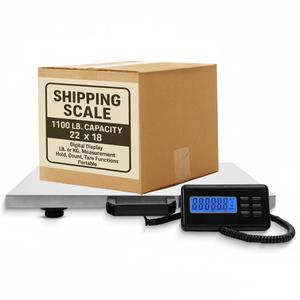 Houseables Shipping Scale, Platform Scale, Industrial, Heavy Duty, 400 LB, Weight Machine for Luggage, Packages, Postal, Floor, Commercial, Package, Business, Weighing, Large Platform, Digital, 22x18