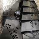 10.92 FT Black Rain Chain, Square Rain Chain for Outside with 12 Cups Adjustable Metal Chain Rain Catcher Chain for Gutters, Eaves, Drainage, Replacement for Downpout