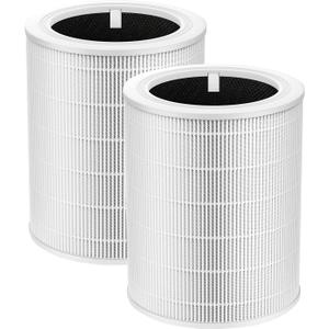 CERO 2 Pack Replacement Filter for LEVOIT Core 600S, 3-in-1 Core 600S Filter for LEVOIT, High Efficiency Activated Carbon for Large Room, Compared to Part Core 600S-RF, Core 600S-P, White