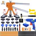 Car Dent Puller Repair Kit - Paintless Dent Repair Tools with Golden Lifter - Universal Auto Body Dent Repair Tool, Slide Hammer and Glue Gun for Large & Small Ding Hail Dent Remover