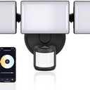 Olafus 65W Smart LED Flood Light Outdoor with Motion Sensor, 6500LM, 2700K-6500K WiFi Security Light Work with Alexa/Google, Motion Detector Lights with APP Control, IP65 Floodlight Outside (Black)