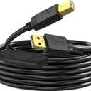 50 FT USB 2.0 Printer Cable Type A to B Cord for Scanner, DAC, MIDI Keyboard, Compatible with HP, Canon, Epson, Brother and More