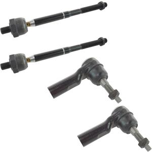TRQ Front Inner and Outer Tie Rod Set 4 Piece Compatible with 2007-2009 Chrysler Aspen 2004-2009 Dodge Durango