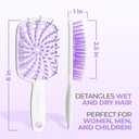 FHI Heat UNbrush Plus Curly Hair Brush for Gentle & Effective Detangling on Wet or Dry Fragile Hair Types Detangler Brush w/ 84 UltraFlex Bristles, Ultra-light, Vented, Anti Static Hairbrush