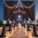 50ft×15ft Brown Backdrop Curtain for Wedding Parties, W5' x H15'