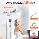 XXL 12.2" Rain Shower Head with Handheld Spray Combo, High Pressure Rainfall Shower Head, Height Adjustable Dual Shower Head, Luxury Waterfall Showerhead Bathroom