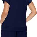 KISSMODA Two Piece Sets for Women Sweatsuit Casual Tracksuits Short Sleeve Tops and Shorts 2025 Lounge Outfits (Blue, L)
