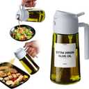 TrendPlain - Original 16oz/470ml Olive Oil Dispenser Bottle for Kitchen Gadgets and Air Fryer Accessories - Olive Oil Sprayer for Cooking w/Stickers (Light Blockage) - Ash
