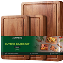 Wood Cutting Boards for Kitchen, Acacia Wooden Cutting Board Set, Charcuterie Board, Large Solid Chopping Board for Meat, Cheese, Fruit, Vegetables (set of 3)