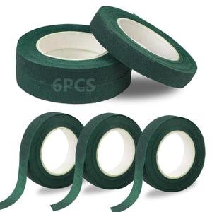 6 Roll Floral Tape 1/2inch Flower Tape Dark Green, Floral Tapes for Bouquet Stem Wrapping and Floral Crafts, Wedding Bouquet
