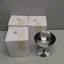 Hapivida Ice Cream Cup, 4Pcs Stainless Steel Serving Dessert Bowls Cups Sauce Bowls Mini Round Footed Yogurt Snack Candy Cups for Salad Fruit Pudding Christmas Party