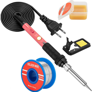 Soldering Iron Kit, 60W Soldering Iron with 5pc Interchangeable Tips, 10-in-1 Adjustable Temperature Solder Welding Tools, Fast Heating, Electronic Repair, 110V