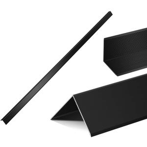 Black Aluminum Alloy Corner Protectors for Walls 20Ga Thickness Metal Wall Corner Guards Right Angle Corner Guards for Wall, L Shaped Piece of Metal Protectors Guards (1.2x1.2x48 Inch-6PCS)