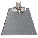 Garoopion Cat Litter Box Mat, Large 34" X 22" Cat Litter Mat, Waterproof Silicone Pad for Floor, Dark Gray