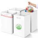 4 Pack 40 Gallon Corrugated Cardboard Disposable Trash Cans, White