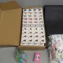 179 Pcs American Mahjong Tile Set with Floral Carrying Bags 166 Tiles 4 All in One Color Racks Pushers Mat Accessories Mahjong Game Set for Family Game Night Gifts Travel Home Play, 31.5 x 31.5 inches