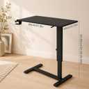 31" Adjustable Overbed Table with Wheels, Pneumatic Height Adjustable Bedside Desk, Rolling Laptop Desk for Bed, Sofa & Recliner, Mobile Standing Computer Workstation for Home & Hospital, 31.5 x 15.75 x 25.59-35.43 inches