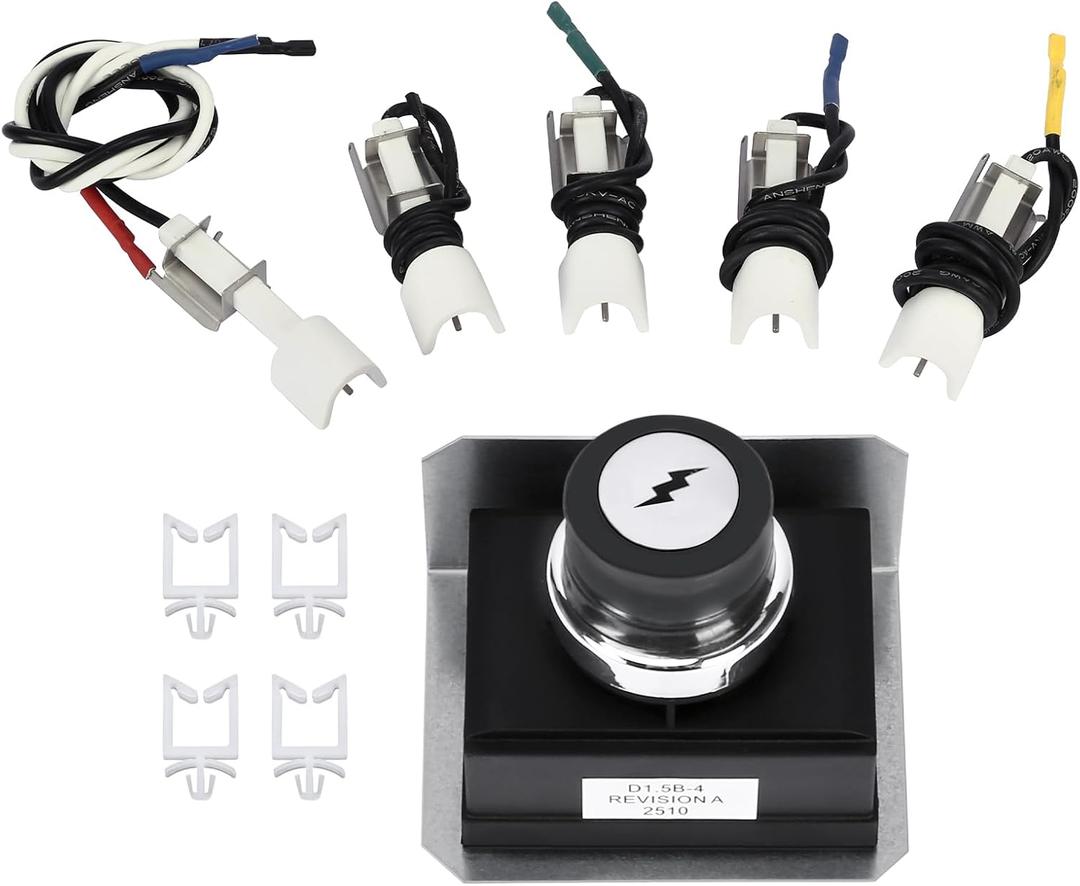 7628 7629 Genesis Igniter Kit for Weber Genesis 300 Series Front-Control Grills (2011-2024), Compatible with E/S 310 320 330, 4-Outlet Replace 1836-13 7628 7629 65942 65946 88826