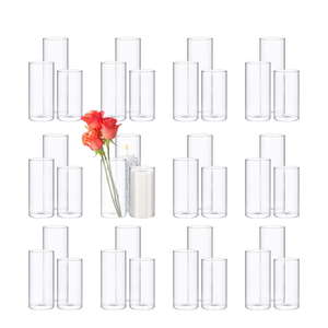 72 Pcs Cylinder Vases Set for Centerpieces, 6/8/10 Inch Tall Clear Glass Vase, Hurricane Floating Candle Holder for Wedding Table Decor, 2.5''/2.7''/3.3''' Diameter (2.5'' X 5'',6'',8'')