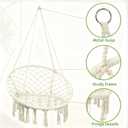 Goutime Hammock Swing Chair Macrame Boho Hanging Chairs (Large Beige)