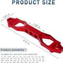 povtii Battery Hold Down Sets, Aluminum Alloy Car Battery Holder Kit with J Hook Nut Spacers, Automotive Battery Hold Down Bracket Lock Accessories Universal for Most Vehicles (Red)