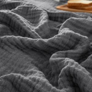 PHF 100% Cotton Muslin Throw Blanket 50" x 60", 4-Layer Lightweight Gauze Throw, Breathable Cloud-Soft Minimalist Blanket for Bed, Couch, Camping & Baby, Greyish Black, Ideal Gift PHF 100% Cotton Muslin Throw Blanket 50" x 60", 4-Layer Lightweight Gauze Throw, Breathable Cloud-Soft Minimalist Blanket for Bed, Couch, Camping & Baby, Greyish Black, Ideal Gift