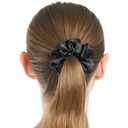 Bunnikins & Clover Silk Scrunchies for Hair Sleep, 100% Mulberry Silk Hair Ties for Curly Hair with Elastic Band, Thick Elastic Hair Scrunchies for Women Girls, 3 Piece