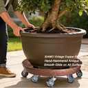 SIAMO 16" Heavy Duty Plant Caddy (430lbs Capacity)-Lockable Non-Scratch Swivel Casters Rolling Plant Stand Saucer for Large Ceramic Planters & Heavy Trees,2 Pack,Copper