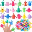 80 PCS Finger Puppets Toys Cute Monster Finger Puppets Soft Rubber Stretchy Fidget Doll Toys for Role Playing Birthday Kids Party Favors, 14 Random Styles