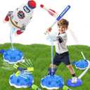 4-in-1 Sprinkler Rocket Launcher for Kids, DIY Outdoor Water Toys for Kids, Summer Garden Lawn Toys & Birthday Gift for Girls Boys Age 3-12 Years Old